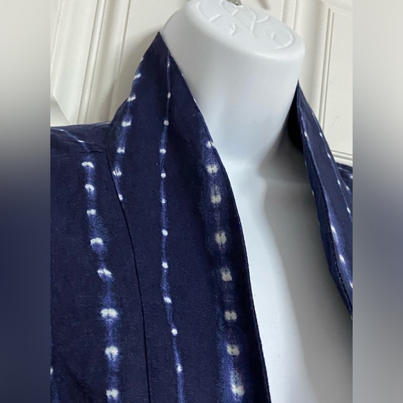 Q- Indigo Blue True Denim SHIBORI Kimono Blazer - Picture 2 of 10